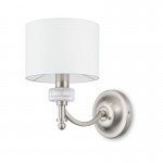 Alicante - Nickel Wall Lamp with White Shade