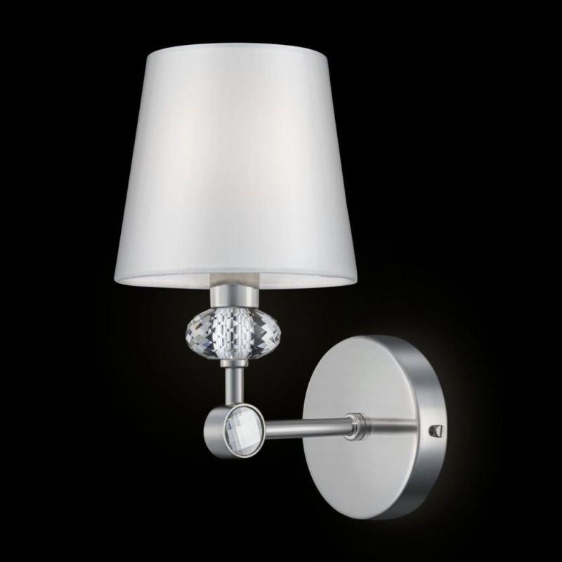 Wall Lights - Riverside - White & Polished Stainless Steel Wall Lamp Maytoni-MOD018WL-01CH - Riverside - White & Polished Stainless Steel Wall Lamp