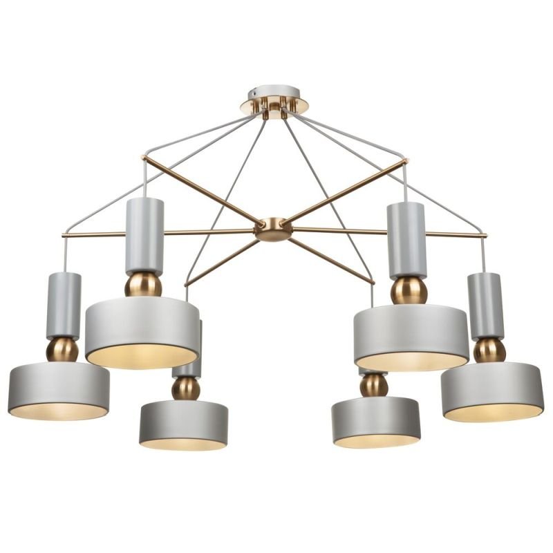 Ceiling Lights - Void - Grey & Antique Brass 6 Light Centre Fitting Maytoni-MOD030PL-06GR - Void - Grey & Antique Brass 6 Light Centre Fitting