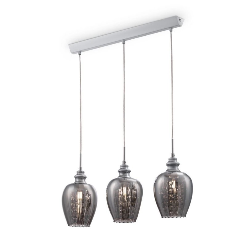 Kitchen Lights - Blues - Smoky Glass 3 Light Over Island Fitting -Crystal Maytoni-MOD033-PL-03-N - Blues - Smoky Glass 3 Light Over Island Fitting -Crystal