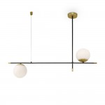 Nostalgia - Black & Gold 2 Light over Island Fitting with White Glass Nostalgia - Black & Gold 2 Light over Island Fitting with White Glass
