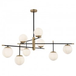 Nostalgia - Black & Gold 9 Light Centre Fitting with White Glass Nostalgia - Black & Gold 9 Light Centre Fitting with White Glass