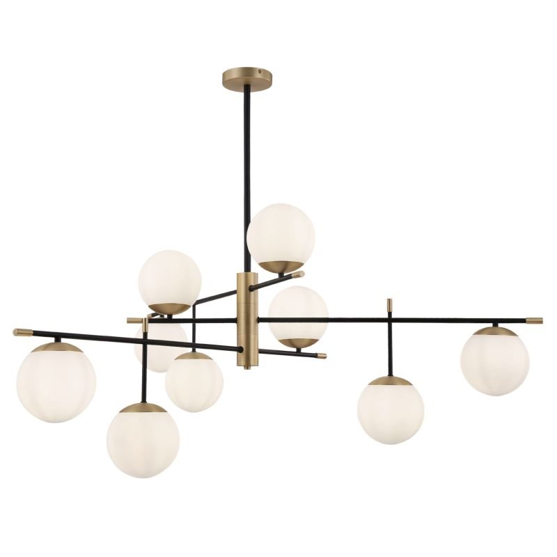 Maytoni-MOD048PL-09G - Nostalgia - White & Black and Gold 9 Light Centre Fitting