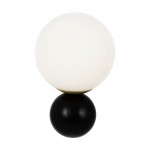 Nostalgia - Black & Gold Wall Lamp with White Glass