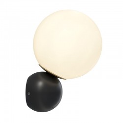 Nostalgia - Black & Gold Wall Lamp with White Glass