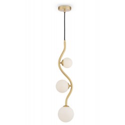 Uva - Matt Gold 3 Light Pendant with White Glass Uva - Matt Gold 3 Light Pendant with White Glass