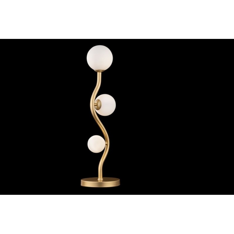 Table & Floor Lamp - Uva - White & Matt Gold 3 Light Table Lamp Maytoni-MOD059TL-03G - Uva - White & Matt Gold 3 Light Table Lamp