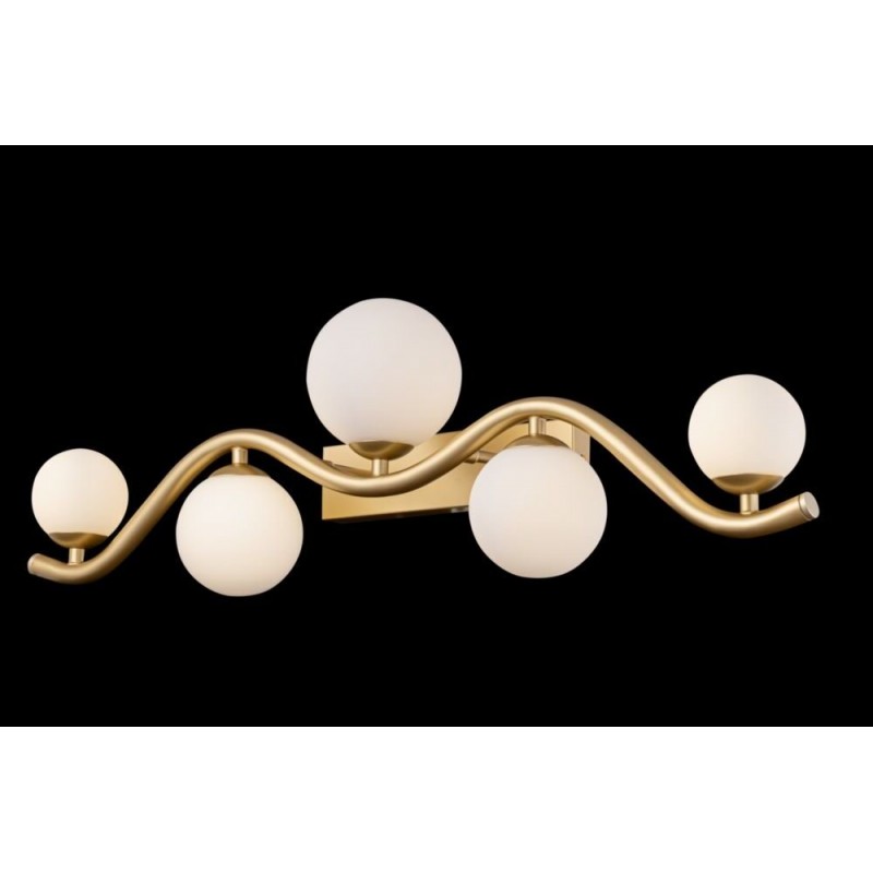 Wall Lights - Uva - White & Matt Gold 5 Light Wall Lamp Maytoni-MOD059WL-05G - Uva - White & Matt Gold 5 Light Wall Lamp
