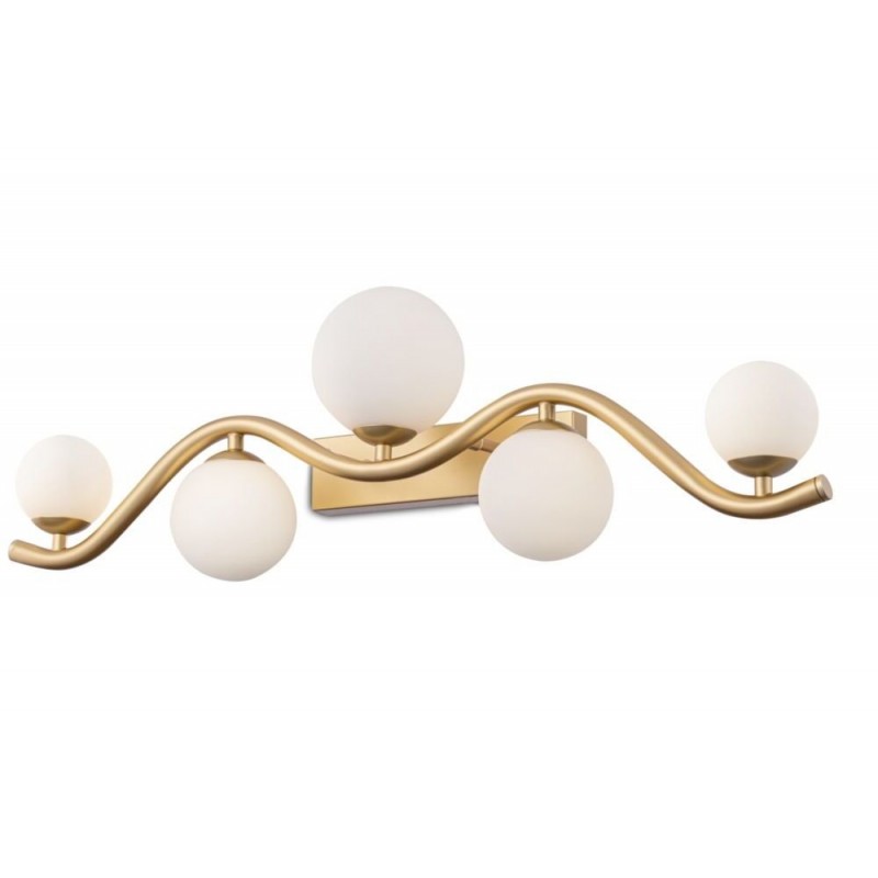Wall Lights - Uva - White & Matt Gold 5 Light Wall Lamp Maytoni-MOD059WL-05G - Uva - White & Matt Gold 5 Light Wall Lamp