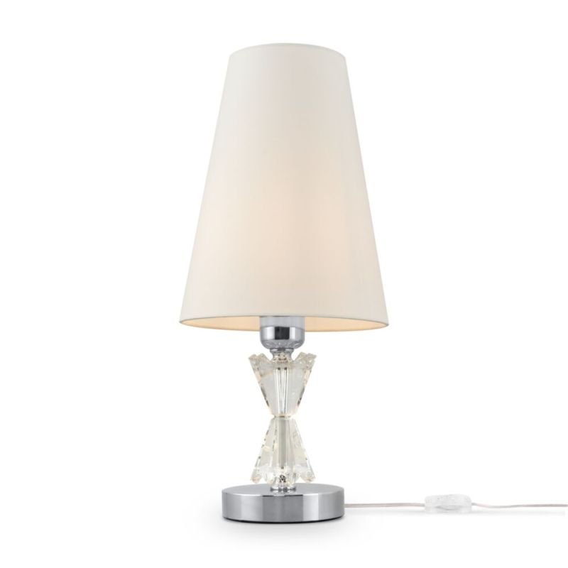 Table & Floor Lamp - Florero - White Fabric Shade & Chrome Small Table Lamp Maytoni-MOD078TL-01CH - Florero - White Fabric Shade & Chrome Small Table Lamp