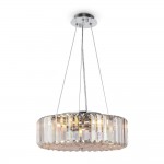 Recinto - Chrome 6 Light Pendant with Crystal & Decorative Diffuser