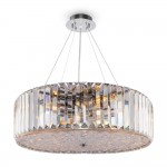 Recinto - Chrome 8 Light Pendant with Crystal & Decorative Diffuser Recinto - Chrome 8 Light Pendant with Crystal & Decorative Diffuser