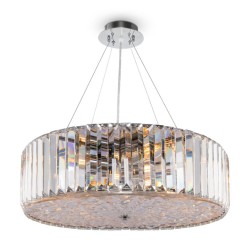 Recinto - Chrome 8 Light Pendant with Crystal & Decorative Diffuser Recinto - Chrome 8 Light Pendant with Crystal & Decorative Diffuser