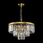 Revero - Painted Brass 7 Light Chandelier with Crystal