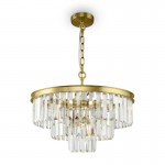Revero - Painted Brass 7 Light Chandelier with Crystal
