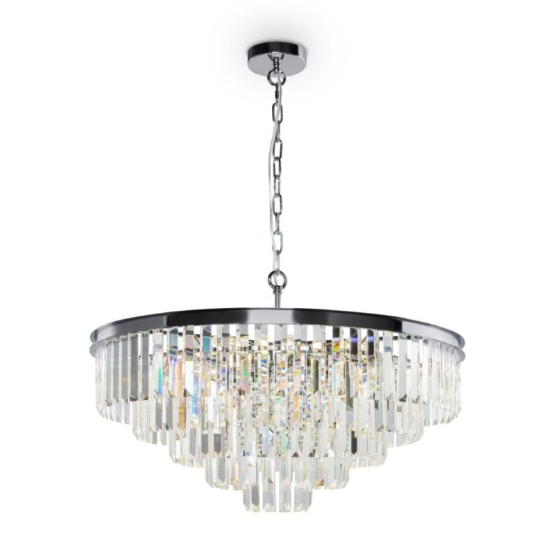 Crystal & Acrylic - Revero - Crystal & Painted Chrome 12 Light Chandelier Maytoni-MOD085PL-12CH - Revero - Crystal & Painted Chrome 12 Light Chandelier