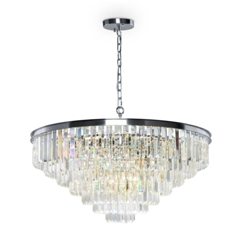 Crystal & Acrylic - Revero - Crystal & Painted Chrome 16 Light Chandelier Maytoni-MOD085PL-16CH - Revero - Crystal & Painted Chrome 16 Light Chandelier