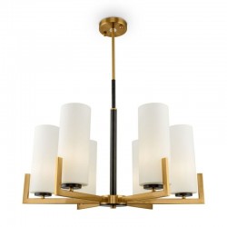 Fortano - Brass 6 Light Centre Fitting with White Glass Fortano - Brass 6 Light Centre Fitting with White Glass