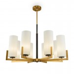 Fortano - Brass 8 Light Centre Fitting with White Glass Fortano - Brass 8 Light Centre Fitting with White Glass