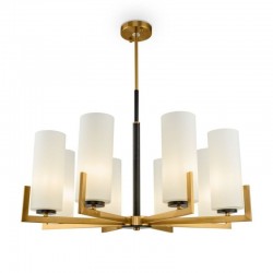 Fortano - Brass 8 Light Centre Fitting with White Glass Fortano - Brass 8 Light Centre Fitting with White Glass
