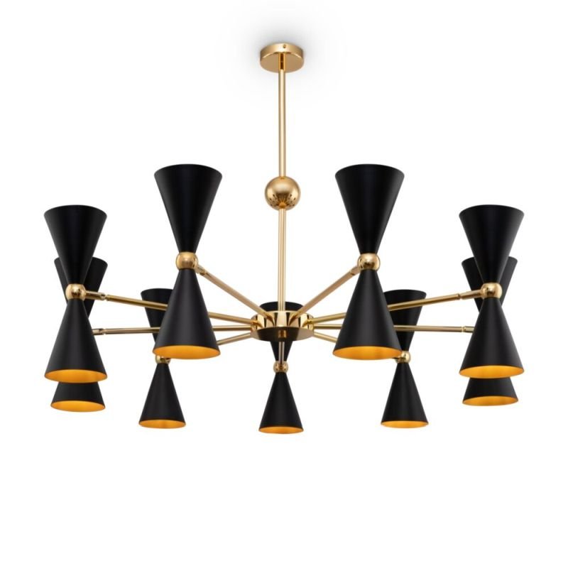 Ceiling Lights - Vesper - Black & Gold 18 Light Centre Fitting Maytoni-MOD108PL-18GB - Vesper - Black & Gold 18 Light Centre Fitting