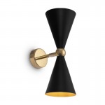 Vesper - Black & Gold 2 Light Wall Lamp