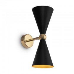 Vesper - Black & Gold 2 Light Wall Lamp