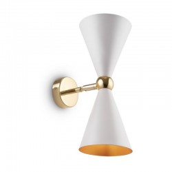 Vesper - White & Gold 2 Light Wall Lamp