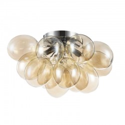 Balbo - Nickel 4 Light Ceiling Lamp with Amber Mirrored Glass