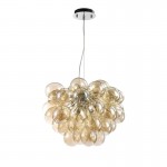 Balbo - Nickel 8 Light Pendant with Amber Mirrored Glass 