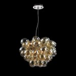 Balbo - Nickel 8 Light Pendant with Amber Mirrored Glass 