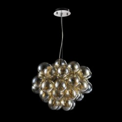 Balbo - Nickel 8 Light Pendant with Amber Mirrored Glass  Balbo - Nickel 8 Light Pendant with Amber Mirrored Glass