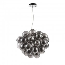 Balbo - Nickel 8 Light Pendant with Smoked Mirrored Glass 