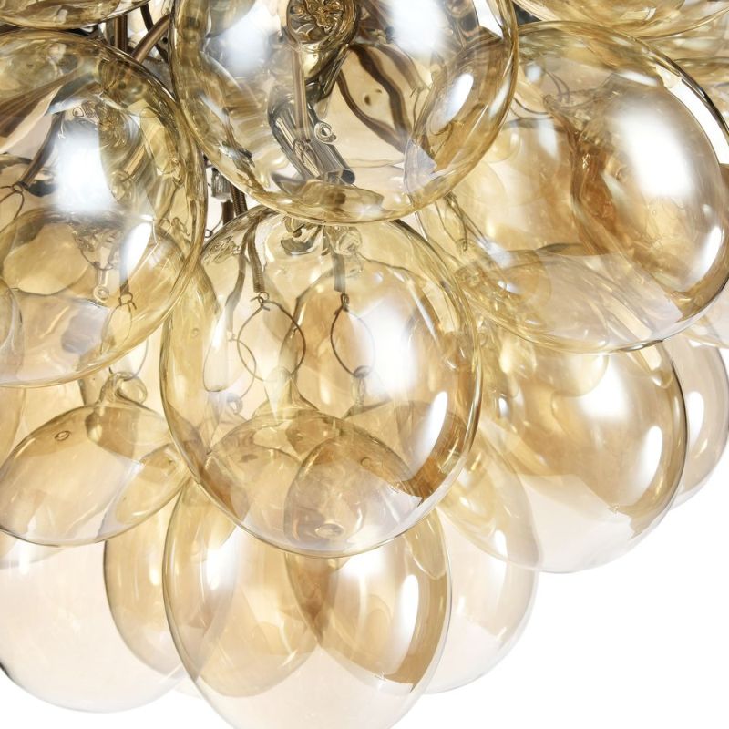 Maytoni-MOD112-08-G - Balbo - Modern Amber Glass 8 Light Hanging Pendant -Nickel