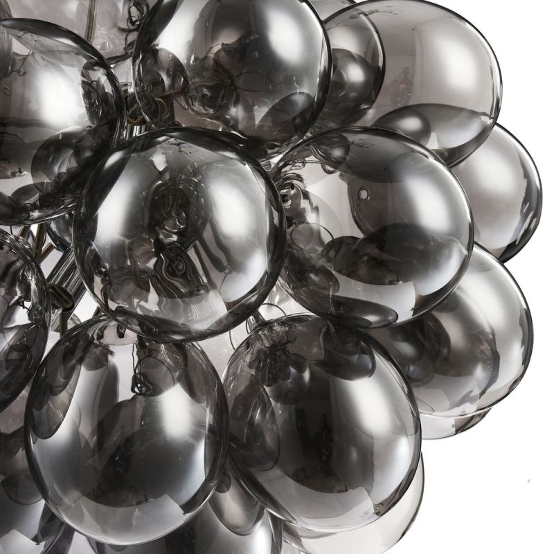 Ceiling Lights - Balbo - Modern Smoky Glass 8 Light Hanging Pendant -Nickel Maytoni-MOD112-08-N - Balbo - Modern Smoky Glass 8 Light Hanging Pendant -Nickel