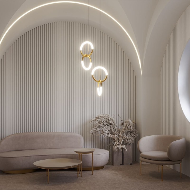 Maytoni-MOD165PL-L18G3K - Node - Gold LED Pendant with 2 Rings