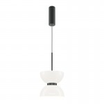 Kyoto - Black LED Pendant with White Glass