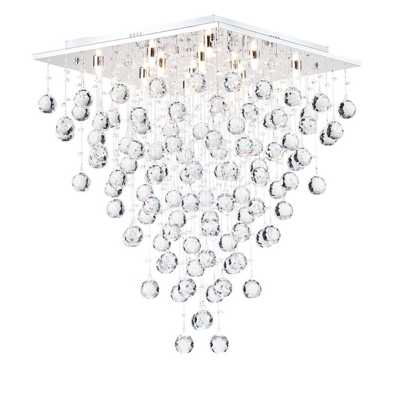 Crystal & Acrylic - Swirl - Crystal 12 Light Ceiling Light -Chrome Maytoni-MOD217-50-N - Swirl - Crystal 12 Light Ceiling Light -Chrome