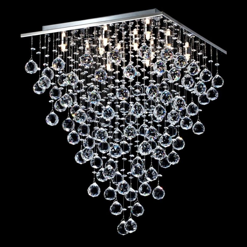 Crystal & Acrylic - Swirl - Crystal 12 Light Ceiling Light -Chrome Maytoni-MOD217-50-N - Swirl - Crystal 12 Light Ceiling Light -Chrome