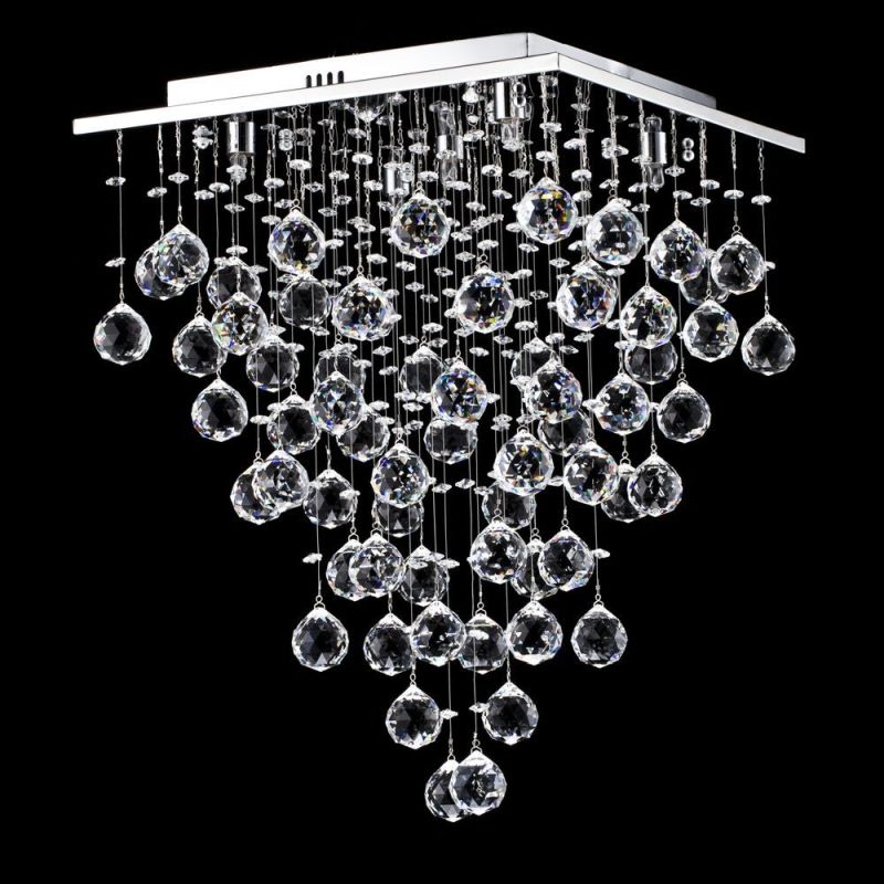 Crystal & Acrylic - Swirl - Crystal 12 Light Ceiling Light -Chrome Maytoni-MOD217-50-N - Swirl - Crystal 12 Light Ceiling Light -Chrome