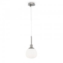 Erich - Nickel Pendant with White Glass