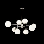 Erich - Nickel 8 Light Centre Fitting with White Glasses Erich - Nickel 8 Light Centre Fitting with White Glasses