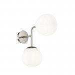 Erich - Nickel Twin Wall Lamp with White Glass