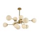 Maytoni-MOD221-PL-12-G - Erich - Matt Gold 12 Light Centre Fitting with White Glasses