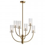 Arco - Ribbed Glass & Brass 6 Light Centre Fitting Arco - Ribbed Glass & Brass 6 Light Centre Fitting