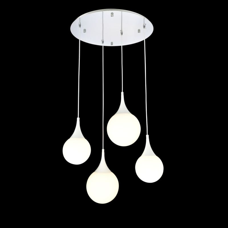 Ceiling Lights - Dewdrop - White Glass Multi Globe 4 Light Cluster Pendant Maytoni-P225-PL-150-N - Dewdrop - White Glass Multi Globe 4 Light Cluster Pendant