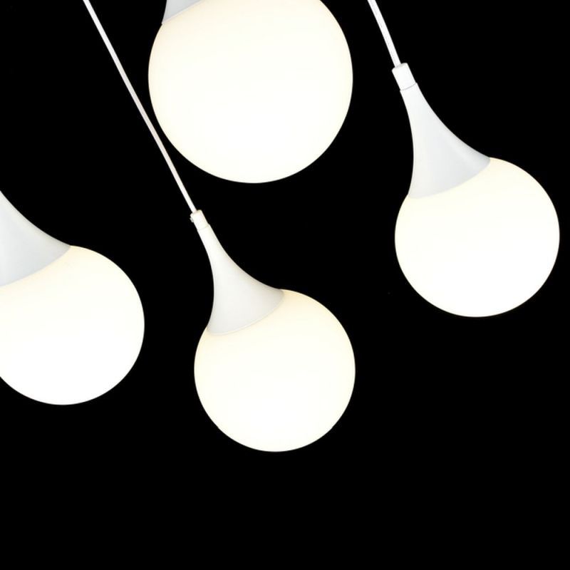 Maytoni-P225-PL-150-N - Dewdrop - White Glass Multi Globe 4 Light Cluster Pendant