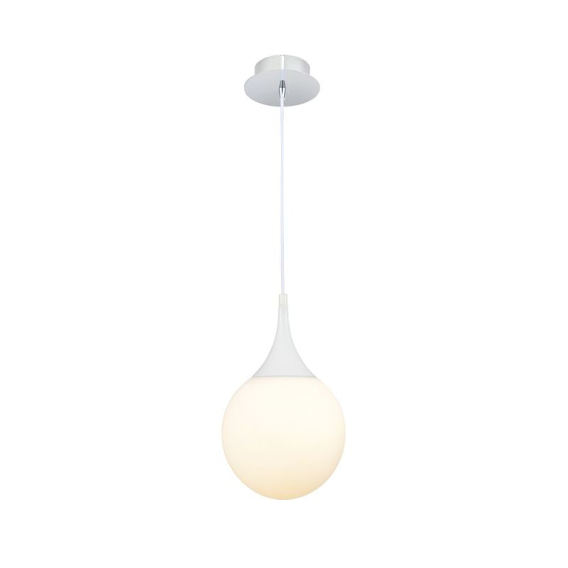 Ceiling Lights - Dewdrop - White Glass Globe Small Hanging Pendant Maytoni-P225-PL-200-N - Dewdrop - White Glass Globe Small Hanging Pendant