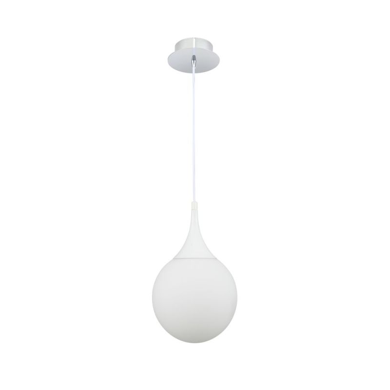 Ceiling Lights - Dewdrop - White Glass Globe Small Hanging Pendant Maytoni-P225-PL-200-N - Dewdrop - White Glass Globe Small Hanging Pendant