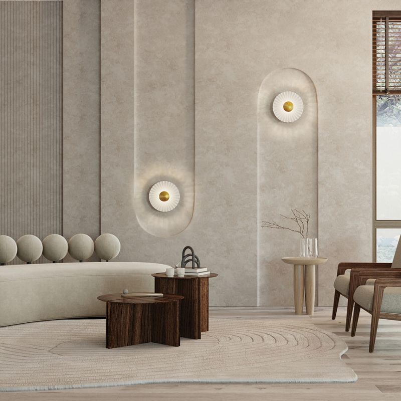 Maytoni-MOD233WL-L11BS3K - Fiore - Brass LED Wall Lamp with White Decorative Shade